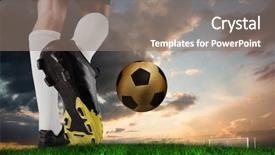  Presentation with green gold - PPT theme with world cup soccer - composite image of football boot background and a gray colored foreground