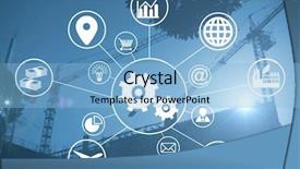  Presentation with composite construction - Amazing PPT layouts having composite image of gears amidst backdrop and a light blue colored foreground