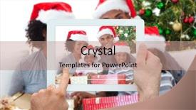  Presentation with photograph - Audience pleasing theme consisting of composite image of hand holding tablet pc showing photograph backdrop and a coral colored foreground