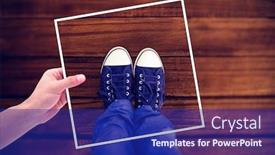  Presentation with black paper - Cool new slide set with composite image of hands holding black paper backdrop and a navy blue colored foreground