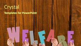  Presentation with welfare - Presentation theme featuring composite-image-of-hands-holding background and a tawny brown colored foreground