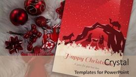  Presentation with happy image - Presentation having composite image of happy christmas background and a coral colored foreground