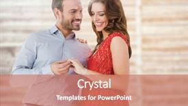 Presentation with engagement - Beautiful PPT layouts featuring composite image of happy engaged couple looking at engagement ring backdrop and a coral colored foreground
