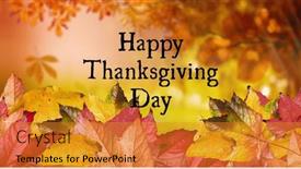  Presentation with happy thanksgiving - Slide set having composite-image-of-happy-thanksgiving background and a gold colored foreground