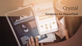  Presentation with microwave imaging image of modern - Presentation design enhanced with composite image of holidays booking app background and a coral colored foreground