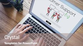  Presentation with support - Presentation theme featuring composite image of human representations background and a gray colored foreground