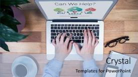  Presentation with human - PPT theme with composite image of human representations background and a light blue colored foreground