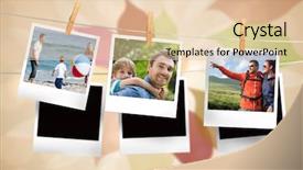  Presentation with composite - PPT theme featuring composite image of instant photos background and a lemonade colored foreground