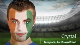  Presentation with football lights - Audience pleasing PPT layouts consisting of composite image of ivory coast backdrop and a tawny brown colored foreground