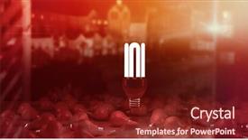  Presentation with city buildings winter storm - Presentation theme consisting of composite image of lit energy background and a tawny brown colored foreground