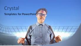  Presentation with lipstick kiss - Amazing presentation theme having composite-image-of-man backdrop and a light blue colored foreground