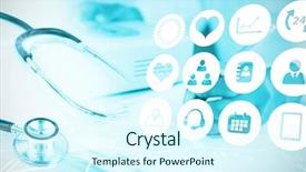  Presentation with medical - Presentation design consisting of composite image of medical icons background and a  colored foreground