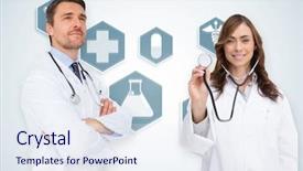  Presentation with medical imaging of cancer - Colorful presentation theme enhanced with composite image of medical team backdrop and a  colored foreground