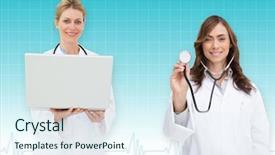  Presentation with ecg - Amazing slide set having ecg line on blue grid backdrop and a sky blue colored foreground