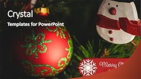  Presentation with merry christmas - Audience pleasing presentation theme consisting of composite image of merry christmas and happy new year wishes against vibrant christmas decoration backdrop and a dark gray colored foreground