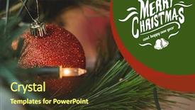  Presentation with merry christmas and new year - PPT theme featuring composite image of merry christmas and happy new year sign against sparkling christmas decoration background and a tawny brown colored foreground