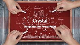  Presentation with chalk board - Presentation with composite image of multiple hands background and a tawny brown colored foreground