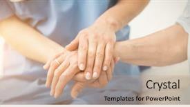  Presentation with composite - Beautiful PPT theme featuring composite image of nurse holding backdrop and a coral colored foreground