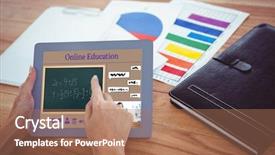  Presentation with composite - Slide deck consisting of composite image of online courses background and a coral colored foreground