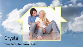  Presentation with toasting - Cool new presentation with composite image of portrait of a cute couple toasting against cloudy sky backdrop and a light blue colored foreground