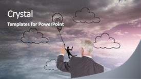  Presentation with classy - PPT theme having composite image of rear view of classy mature businessman pointing finger background and a gray colored foreground