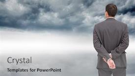  Presentation with classy - Beautiful PPT theme featuring composite-image-of-rear-view backdrop and a light gray colored foreground