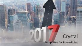  Presentation with mechanical 2017 - Presentation design consisting of composite image of road leading background and a light gray colored foreground