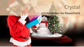  Presentation with vector - Slide deck consisting of composite-image-of-santa-claus background and a  colored foreground