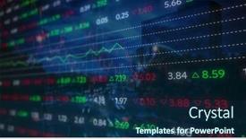  Presentation with global economy - Slide deck having composite-image-of-stock-market background and a navy blue colored foreground