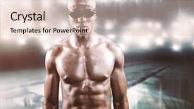  Presentation with pool diving board - Cool new slides with composite image of swimmer ready backdrop and a lemonade colored foreground