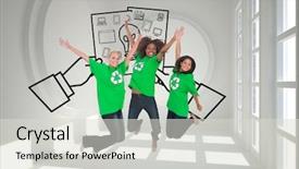  Presentation with three dimensinal geometry - Audience pleasing presentation design consisting of composite image of three enviromental backdrop and a lemonade colored foreground