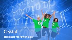  Presentation with three trees story - Amazing presentation theme having composite image of three enviromental backdrop and a  colored foreground