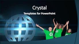  Presentation with three dimensinal geometry - Slide deck featuring composite image of three enviromental background and a  colored foreground