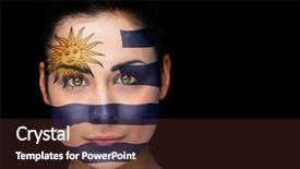  Presentation with uruguay - Colorful presentation theme enhanced with composite image of uruguay football backdrop and a wine colored foreground