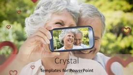  Presentation with valentines - Beautiful PPT theme featuring composite-image-of-valentines-couple backdrop and a coral colored foreground