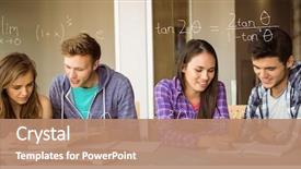  Presentation with math students - Colorful PPT layouts enhanced with composite image of various math backdrop and a coral colored foreground