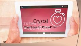  Presentation with social volunteer work - Presentation theme consisting of composite image of volunteer text background and a  colored foreground