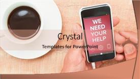  Presentation with helping hands cartoon - Cool new presentation with composite image of we need backdrop and a coral colored foreground