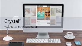  Presentation with digital transformation mobile first - Slides featuring composite image of website page background and a light gray colored foreground