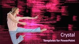  Presentation with dance - Presentation design consisting of composite image of woman doing dance pose background and a tawny brown colored foreground