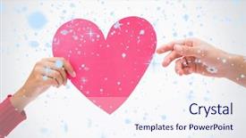  Presentation with falling snow - PPT theme consisting of composite-image-of-woman-passing background and a sky blue colored foreground