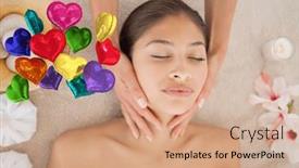  Presentation with relaxation - Presentation design enhanced with composite-image-ofcolorful-heart-shaped background and a coral colored foreground