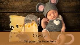  Presentation with sleeping mouse - Audience pleasing slide set consisting of fairy tail - composite image with a sleeping backdrop and a gold colored foreground