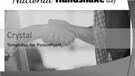  Presentation with new beginnings - Slides enhanced with composite-national-handshake-day-text and a  colored foreground
