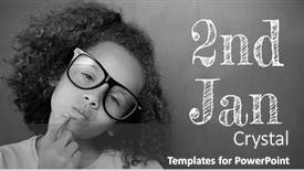  Presentation with christmas girl - Presentation design featuring composite-of-2nd-jan-scribbled background and a dark gray colored foreground