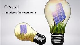  Presentation with solar panel - Slide deck having composite of 3d solar panel background and a light gray colored foreground