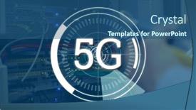  Presentation with telecommunications - Presentation theme with composite-of-5g-text background and a  colored foreground