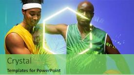  Presentation with basketball blue - Presentation theme having composite-of-african-american-basketball background and a seafoam green colored foreground