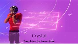  Presentation with abstract circles - Slide deck having composite-of-american-football-field background and a lilac colored foreground