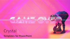  Presentation with football competition - Theme enhanced with composite-of-american-football-player background and a  colored foreground